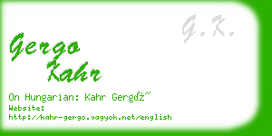 gergo kahr business card